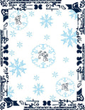 Whimsical Snowman Snowflake Winter Border Rug
