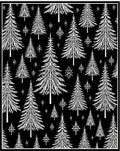Black White Pine Forest Snowflake Trees Rug
