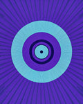 Concentric Circles With Sunburst Rays Rug