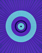 Concentric Circles With Sunburst Rays Rug