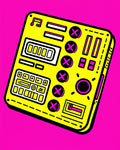 Bright Yellow Retro Music Creator Rug