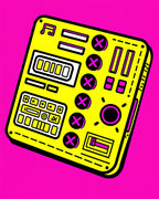 Bright Yellow Retro Music Creator Rug