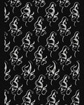 Monochromatic Abstract Butterfly Swirl Ornament Rug