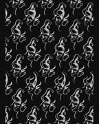Monochromatic Abstract Butterfly Swirl Ornament Rug
