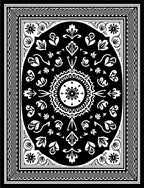 Dark Ornate Botanical Mandala Accent Rug