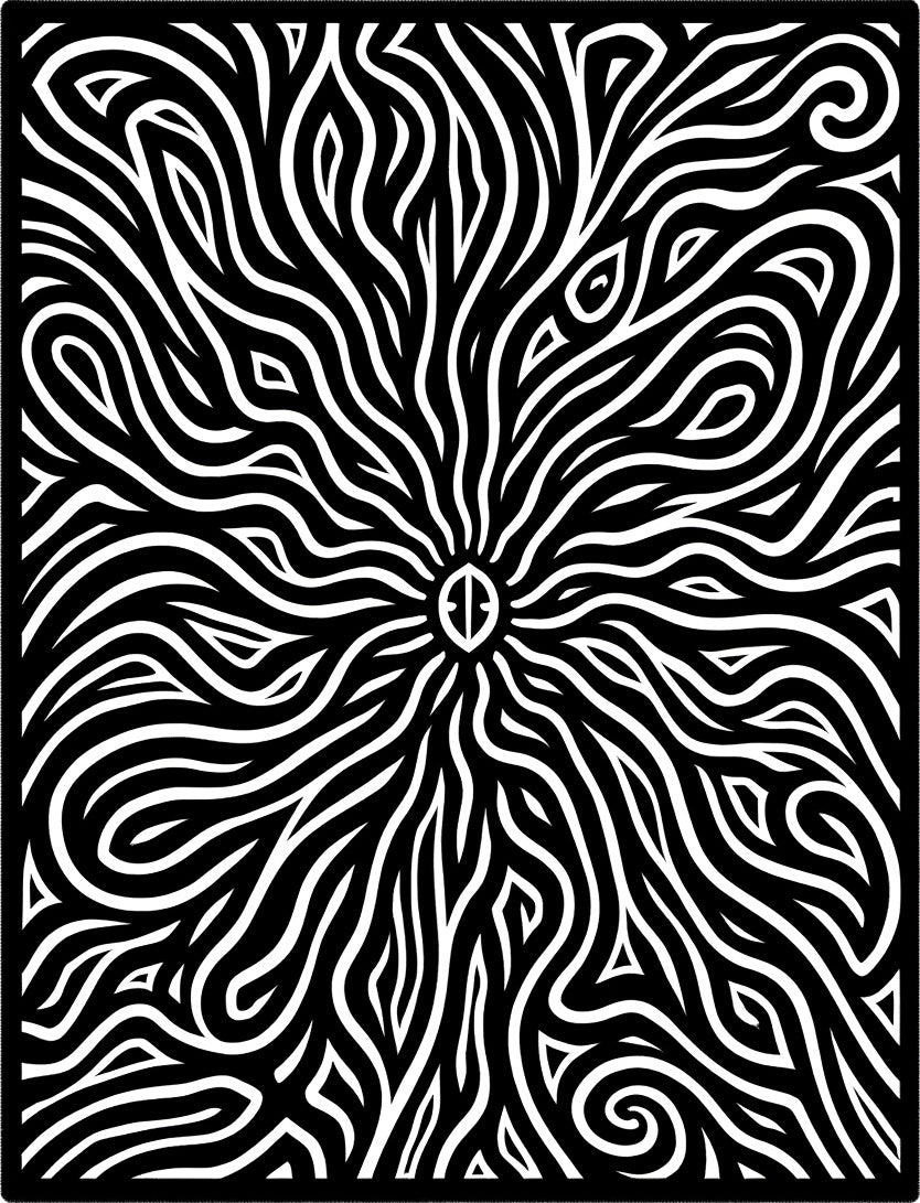 Monochromatic Abstract Organic Swirl Rug