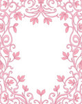 Pastel Pink Floral Vine Border Rug