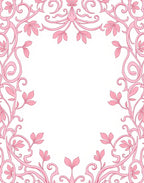 Pastel Pink Floral Vine Border Rug