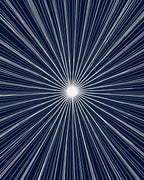 Radiant White Lines Deep Blue Abstract Rug