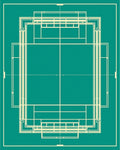 Teal Cream Geometric Layered Structure Rug