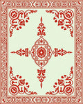 Crimson Filigree Floral Medallion Rug