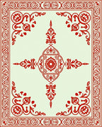 Crimson Filigree Floral Medallion Rug