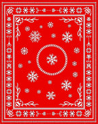 Winter Snowflake Snowfall Medallion Scarlet Rug