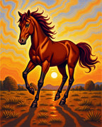 Sunset Gallop Horse Landscape Rug