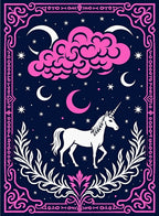 Fantasy Unicorn Night Sky Cloud Rug