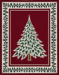 Crimson Pine Tree Border Rug