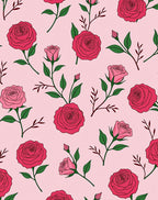Rose Blush Pink Floral Branches Rug