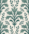Teal Botanical Floral Garden Rug