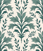 Teal Botanical Floral Garden Rug