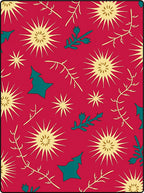 Red Yellow Floral Twig Branch Repeat Rug
