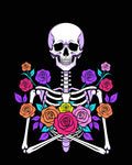 Vibrant Skeleton Multicolor Rose Arrangement Rug