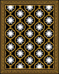 Black White Gold Starburst Medallion Rug