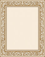Classic Warm Ochre Scrollwork Border Rug