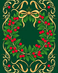 Elegant Emerald Berry Holly Wreath Rug