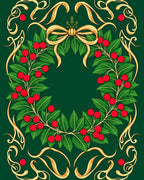 Elegant Emerald Berry Holly Wreath Rug