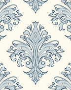 Pale Blue Acanthus Scroll Ornament Rug