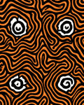 Bold Orange Swirl Abstract Eye Rug