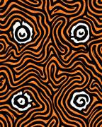 Bold Orange Swirl Abstract Eye Rug