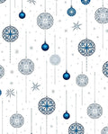 Blue Hanging Ornaments Starry Snowflakes Rug