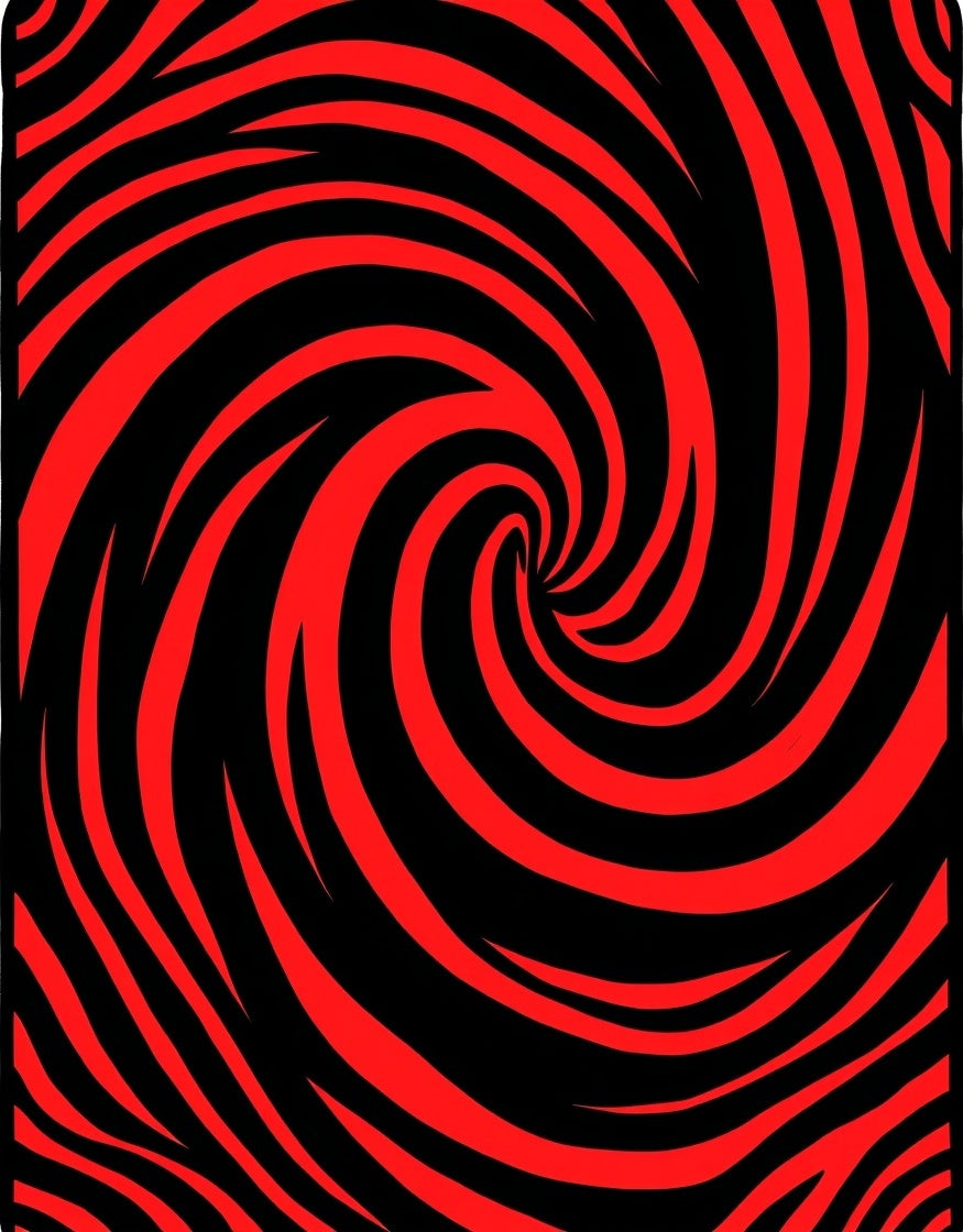 Bold Red Swirl Optical Illusion Rug