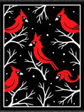 Bold Red Cardinals on Snowy Branches Rug