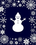 Winter White Snowman Snowflake Border Rug