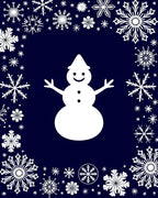 Winter White Snowman Snowflake Border Rug