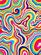 Vibrant Retro Swirls Abstract Rug