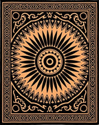 Orange Sunburst Mandala Medallion Rug
