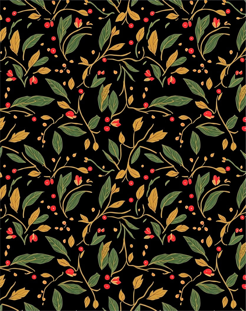 Dark Botanical Garden Berry Rug