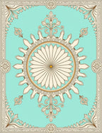 Aqua Palace Medallion Artwork Rug