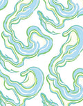 Soft Blue Green Swirling Brushstroke Rug