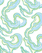 Soft Blue Green Swirling Brushstroke Rug