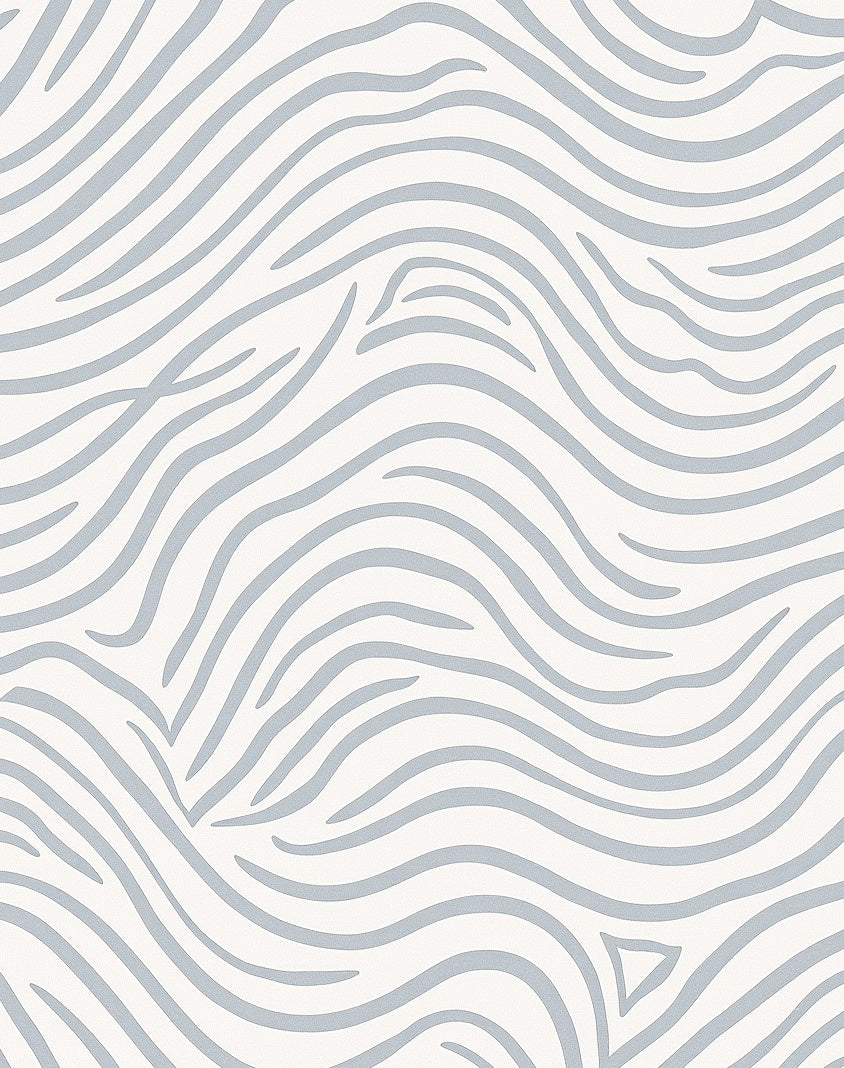 Soft Blue Wave Organic Lines Rug