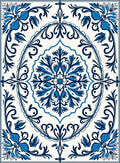 Classic Blue Floral Medallion Rug