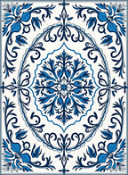 Classic Blue Floral Medallion Rug