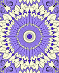 Purple Yellow Mandalas Radial Bloom Rug