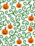 Whimsical Orange Jack o Lantern Vine Rug