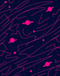 Vibrant Pink Cosmic Nebula Planets Rug