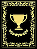 Golden Trophy Laurel Wreath Border Rug